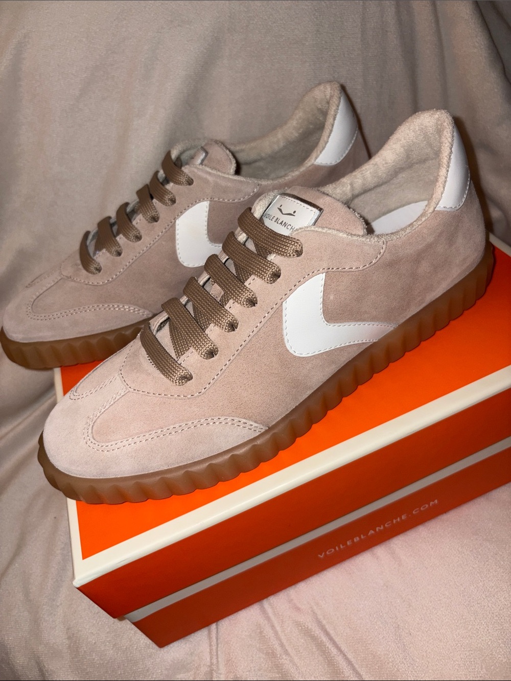 NWT VOILE BLANCHE INES Sneaker in Powder-White (Light Beige) - Picture 13 of 16